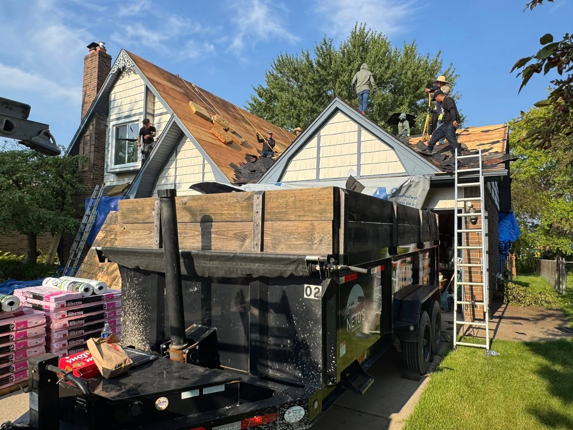 Hail damaged roof before restoration in Macomb, MI